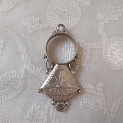 Tuareg silver amulet ring with script.