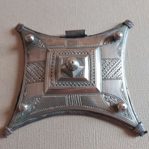 Tuareg silver kitab amulet pendant.