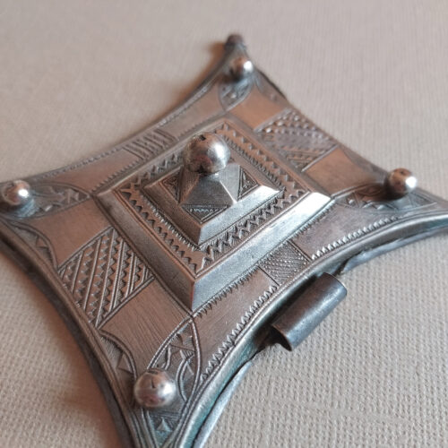 Tuareg silver kitab amulet pendant.