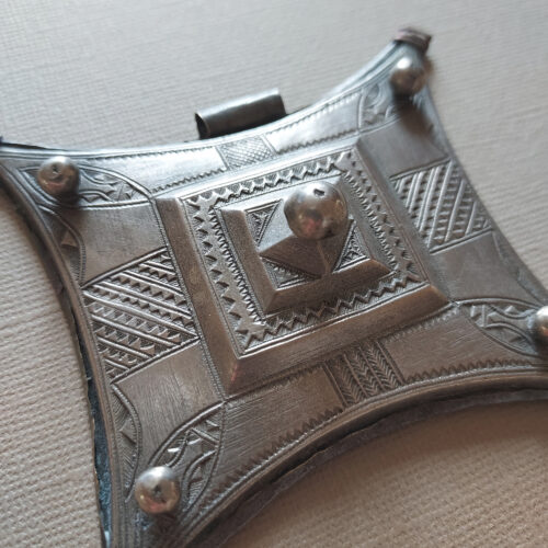 Tuareg silver kitab amulet pendant.