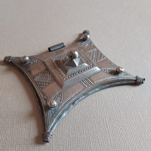 Tuareg silver kitab amulet pendant.