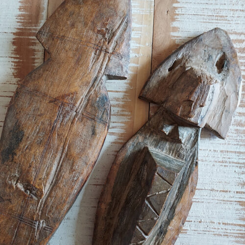 Large Bambara wood percussion instrument from Mali.