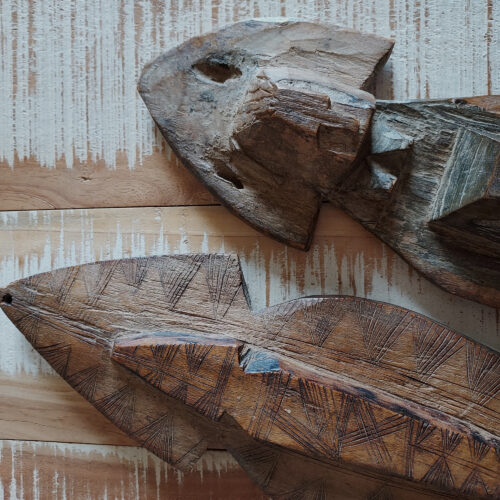 Large Bambara wood percussion instrument from Mali.