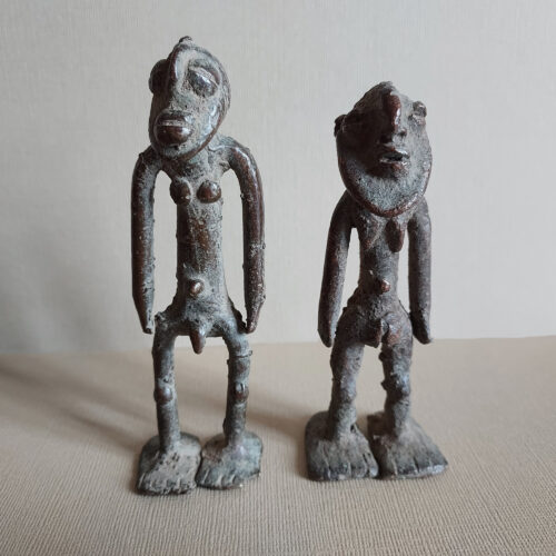 Bwa copper alloy divination figures from Burkina Faso.