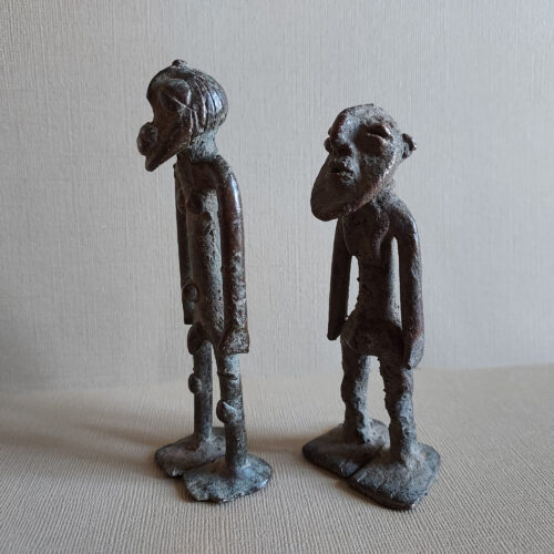 Bwa copper alloy divination figures from Burkina Faso.