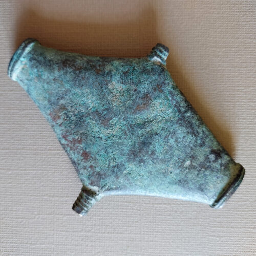 Ancient Djenne metal lozenge pendant from Mali