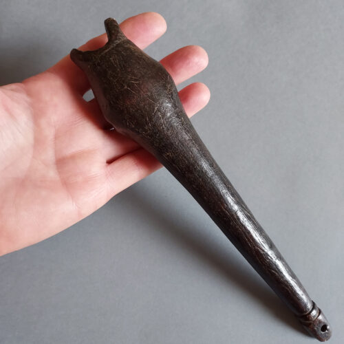 Old Mossi carved flute from Burkina Faso.