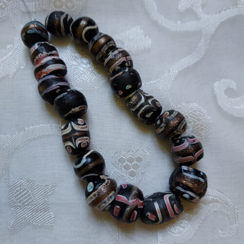 Venetian beads with aventurine from the African trade.