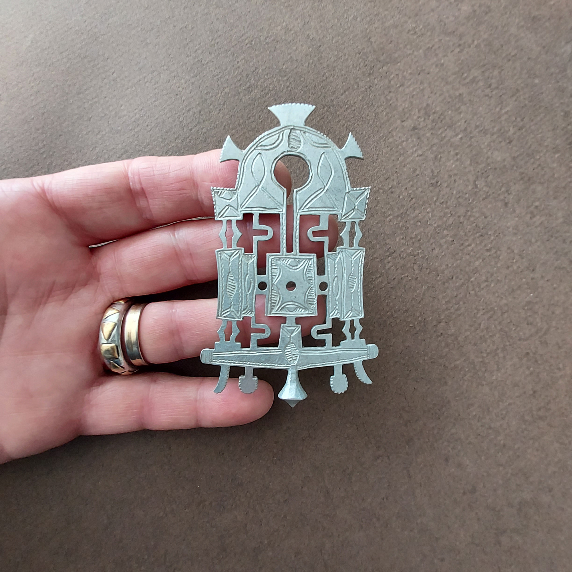 decorative aluminium plaque or adornment from Africa