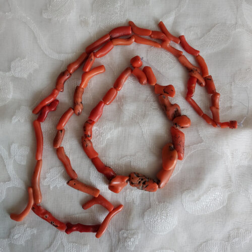 old coral beads deep orange colour