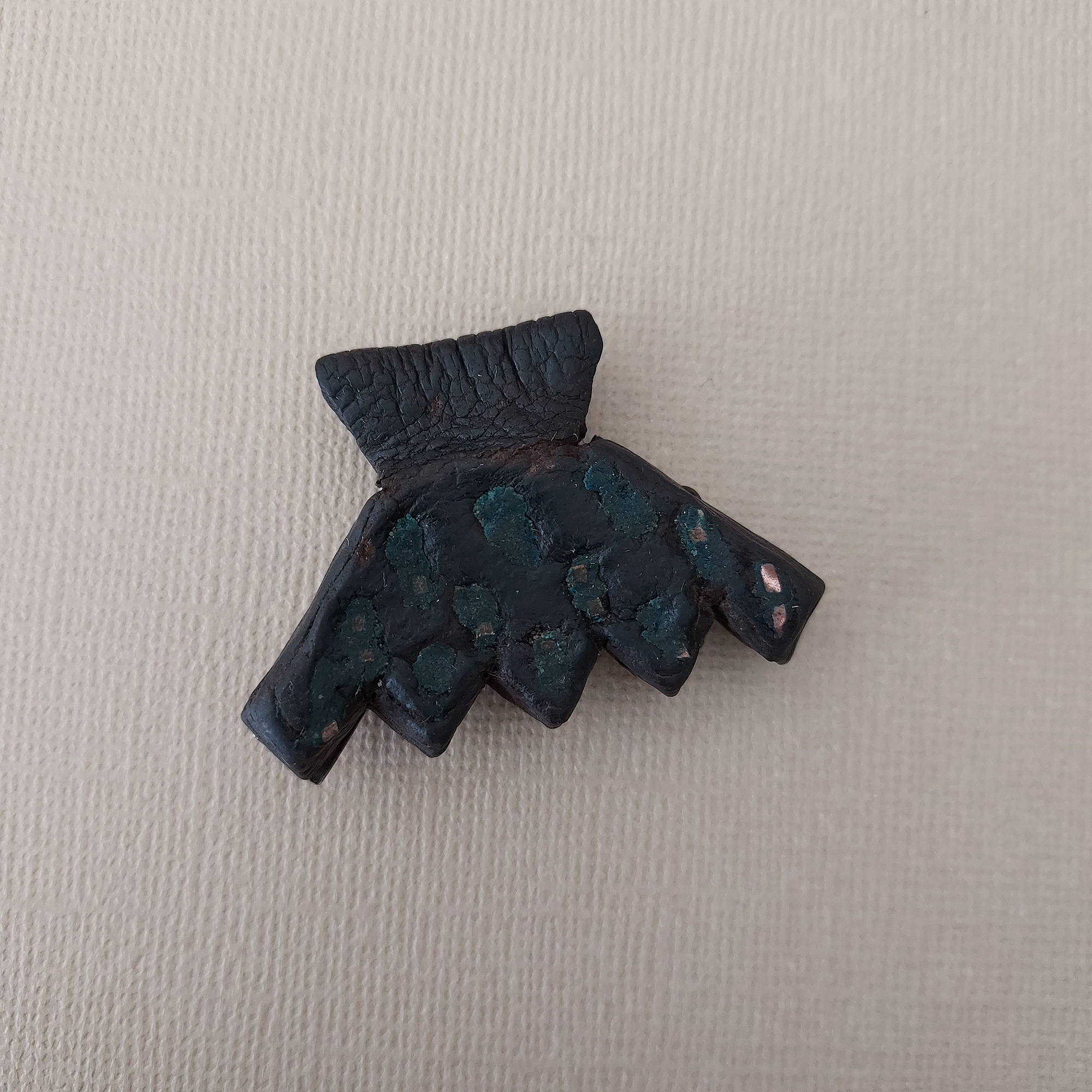 silver and leather hand of fatima pendant