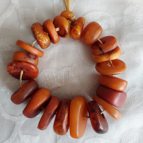 antique natural butterscotch amber beads