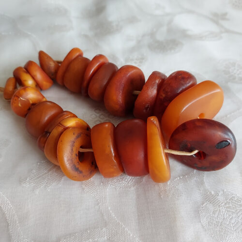 antique natural butterscotch amber beads