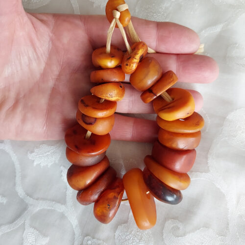 antique natural butterscotch amber beads