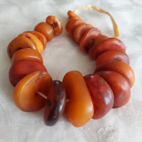 antique natural butterscotch amber beads
