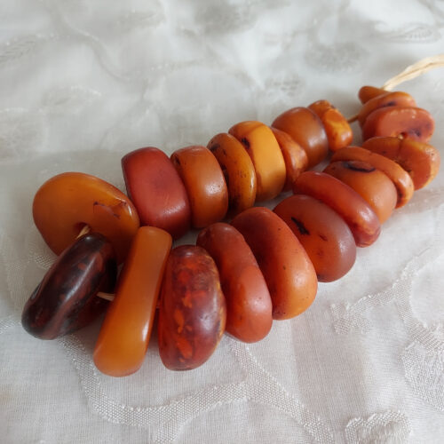 antique natural butterscotch amber beads