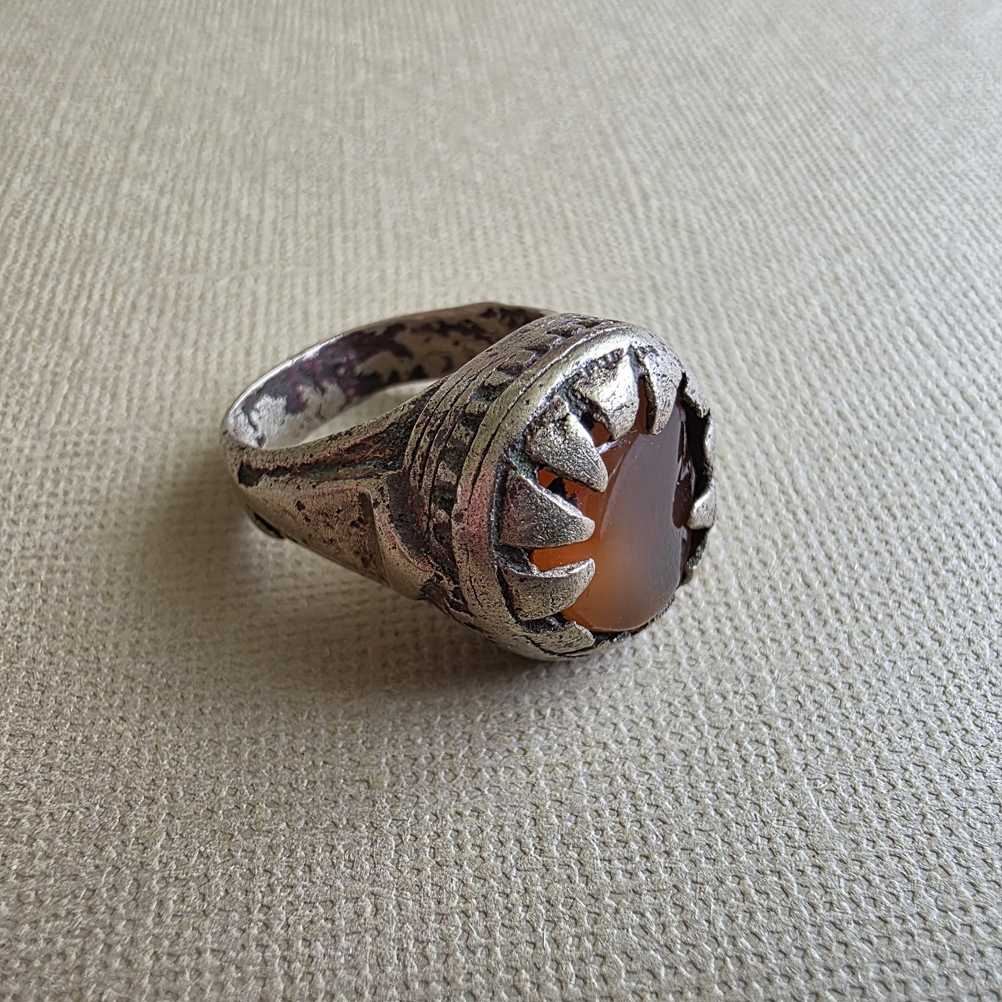 Very old mixed metal ring with stone