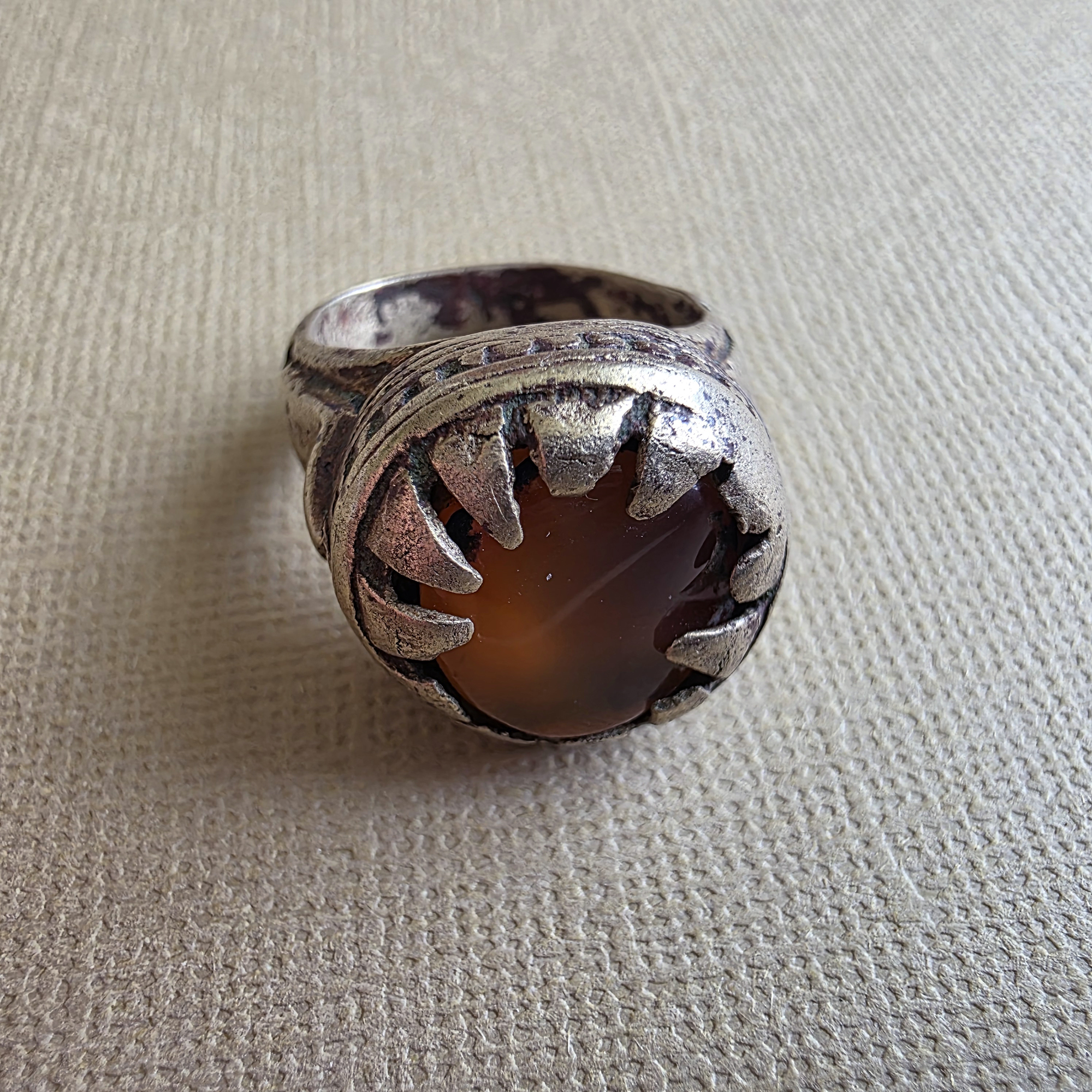 Very old mixed metal ring with stone