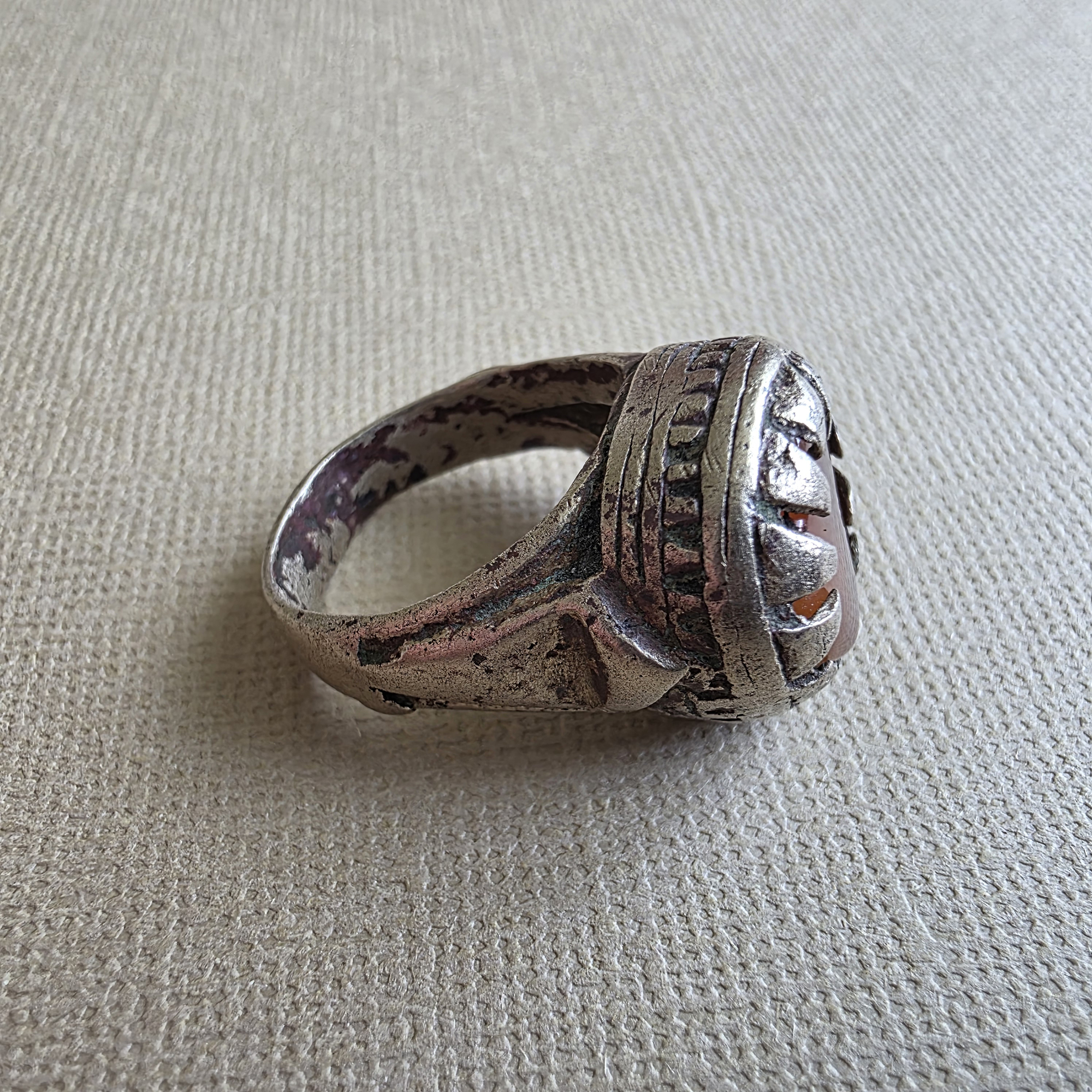 Very old mixed metal ring with stone