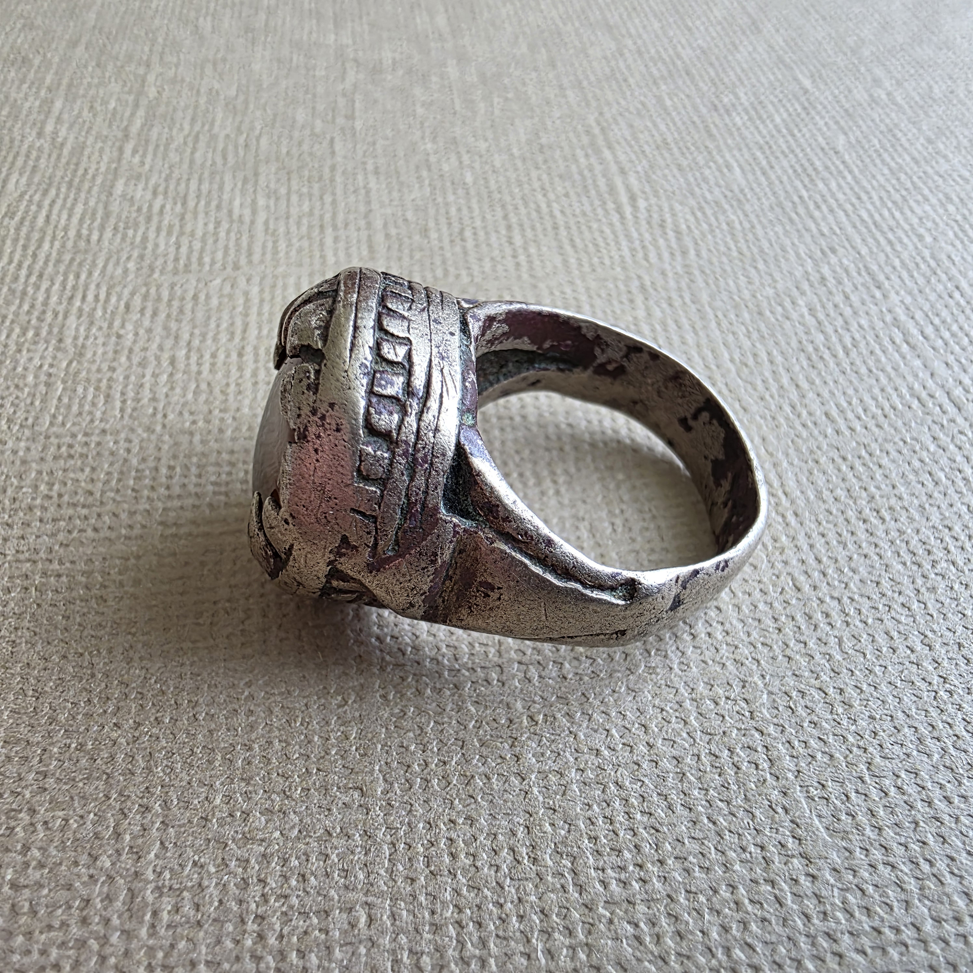 Very old mixed metal ring with stone
