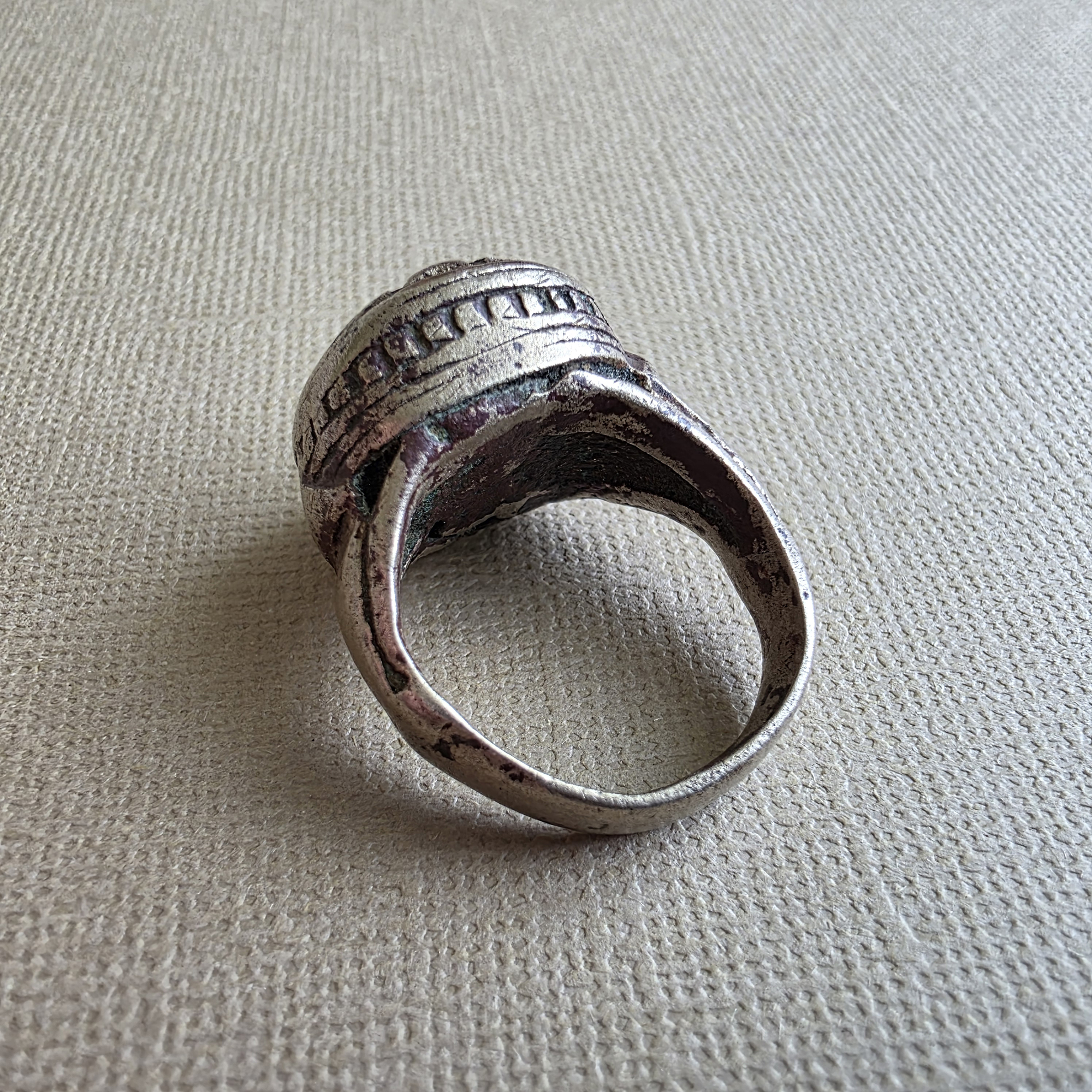 Very old mixed metal ring with stone