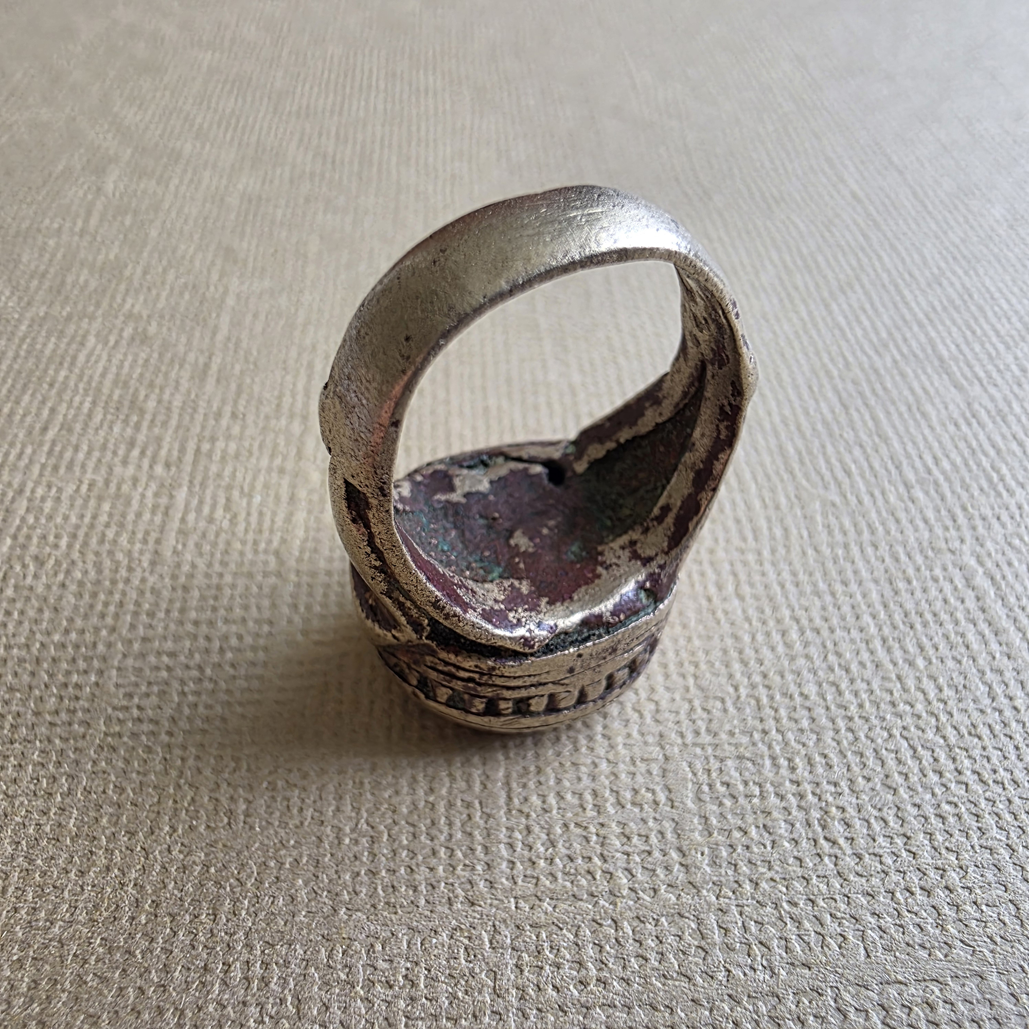 Very old mixed metal ring with stone
