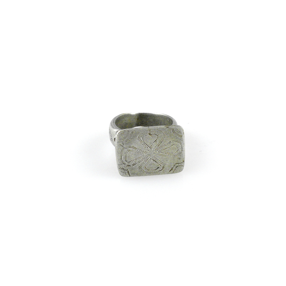 Tuareg Silver Tabloid Ring Size 7 1/2, Mali - Image 5