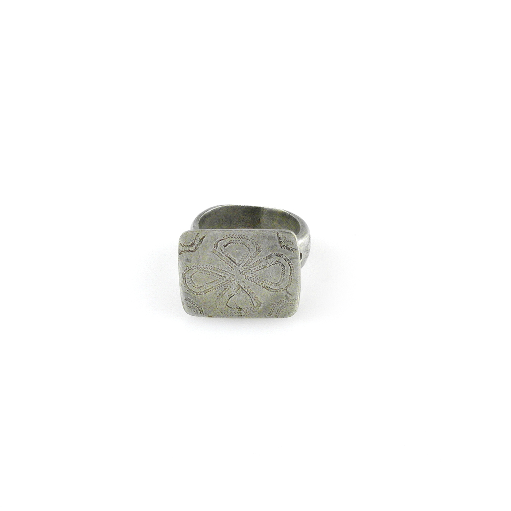 Tuareg Silver Tabloid Ring Size 7 1/2, Mali - Image 2