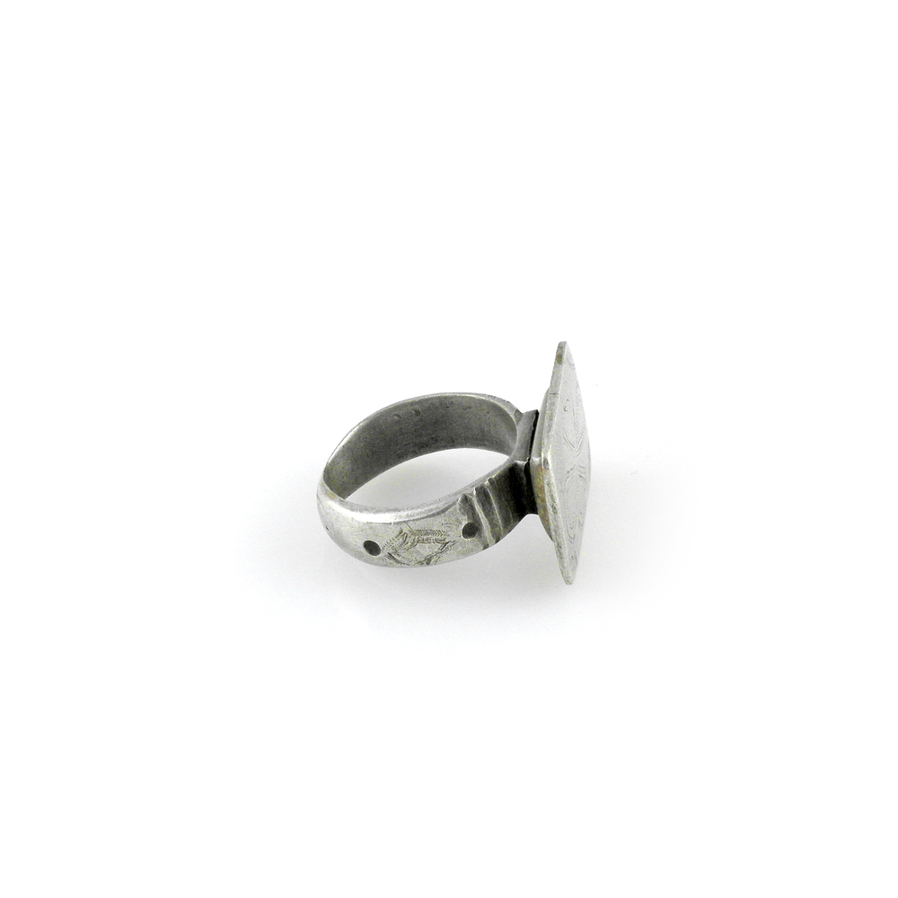 Tuareg Silver Tabloid Ring Size 7 1/2, Mali - Image 6
