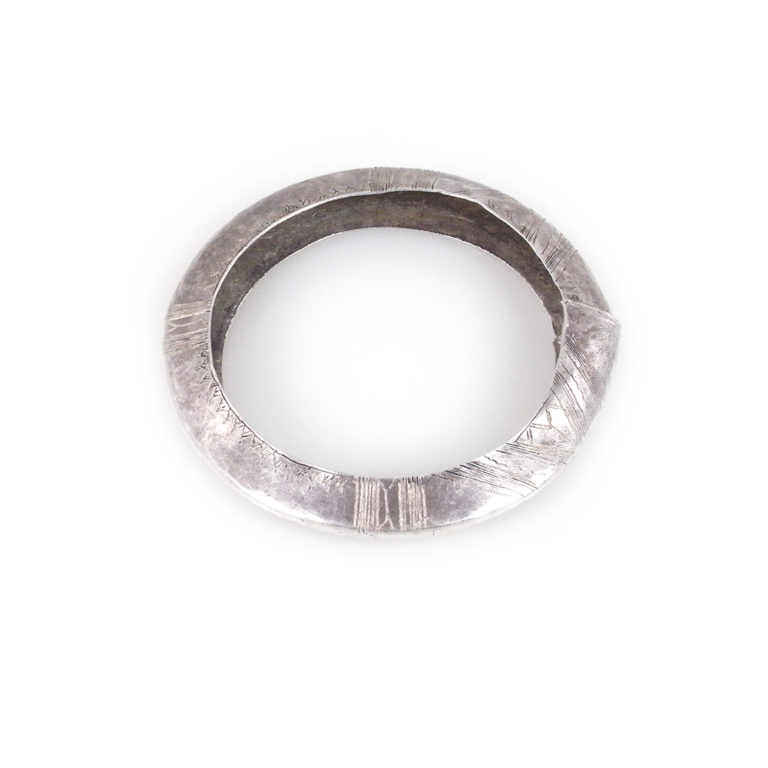 Tuareg Silver Takafat Bracelet Geometric Pattern, Niger