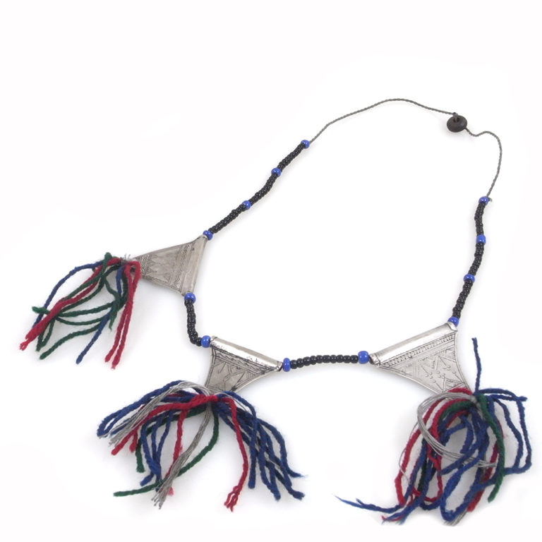 Tuareg Silver Necklace Takassa with Tassels, Niger