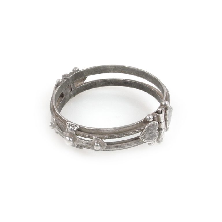 Tuareg Silver Bracelet with Hearts, Mali