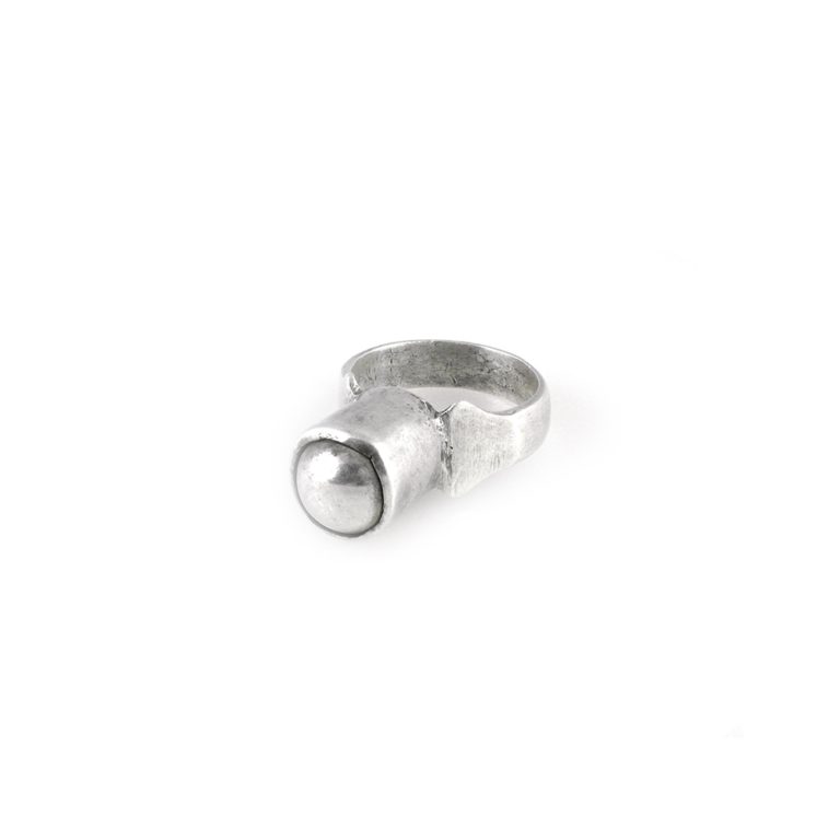 Tuareg Silver Dome Amulet Ring Size 10 1/2, Mali