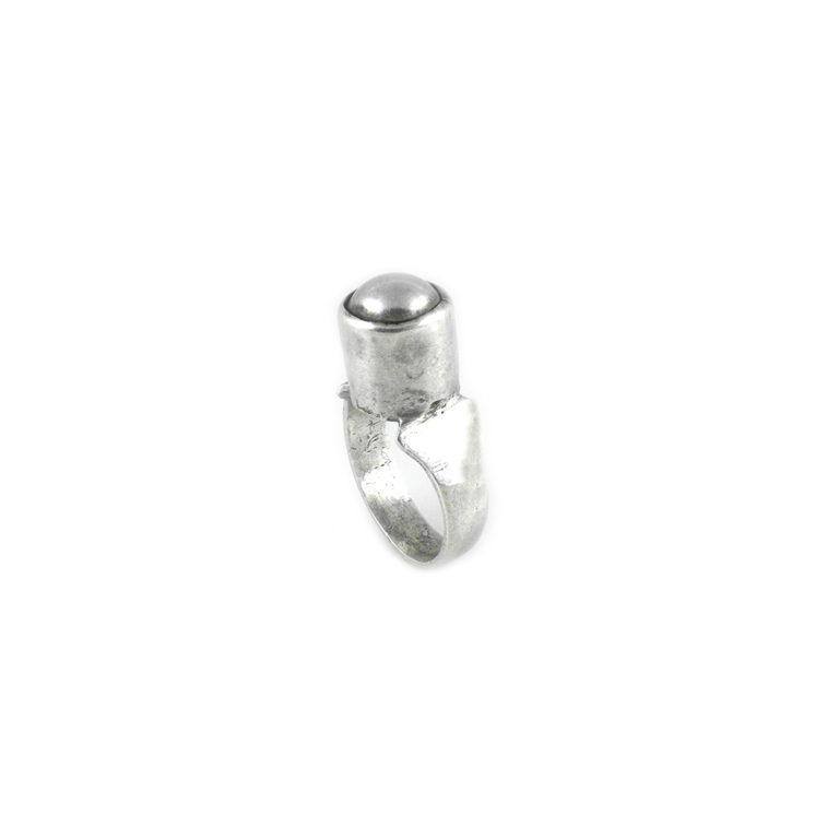 Tuareg Silver Dome Amulet Ring Size 10 1/2, Mali - Image 2