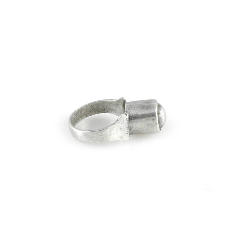 Tuareg Silver Dome Amulet Ring Size 10 1/2, Mali - Image 4
