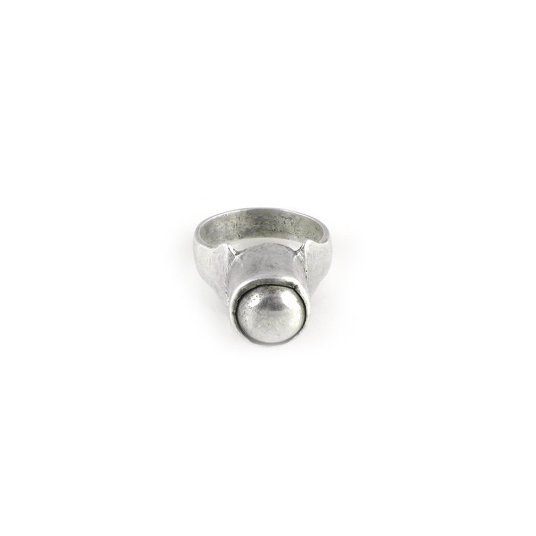 Tuareg Silver Dome Amulet Ring Size 10 1/2, Mali - Image 3
