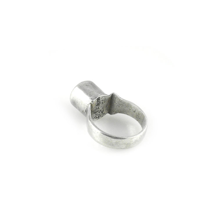 Tuareg Silver Dome Amulet Ring Size 10 1/2, Mali - Image 5