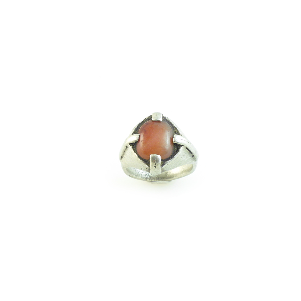 Tuareg Silver Caravaner Amulet Ring with Carnelian - US Size 7 1/2 ...