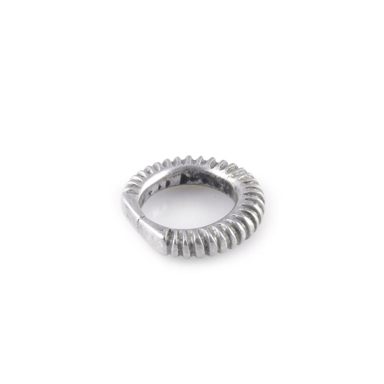 Fulani Silver Ribbed Ring Size 11 3/4, Mali - Image 3
