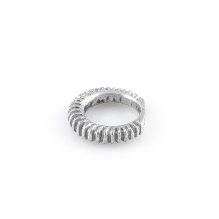 Fulani Silver Ribbed Ring Size 11 3/4, Mali - Image 4