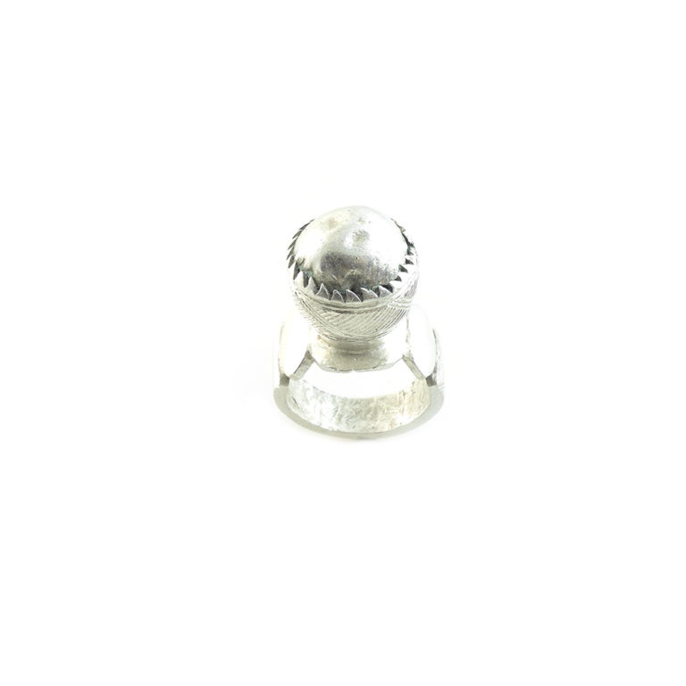 Impressive Tuareg Silver Dome Amulet Ring-US Size 8, Mali - Image 2