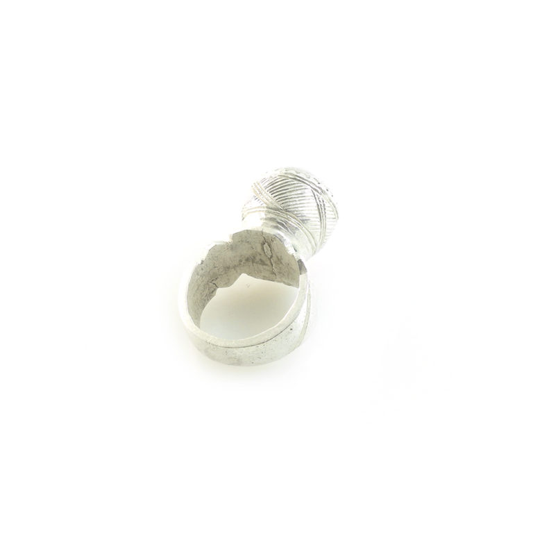 Impressive Tuareg Silver Dome Amulet Ring-US Size 8, Mali - Image 5
