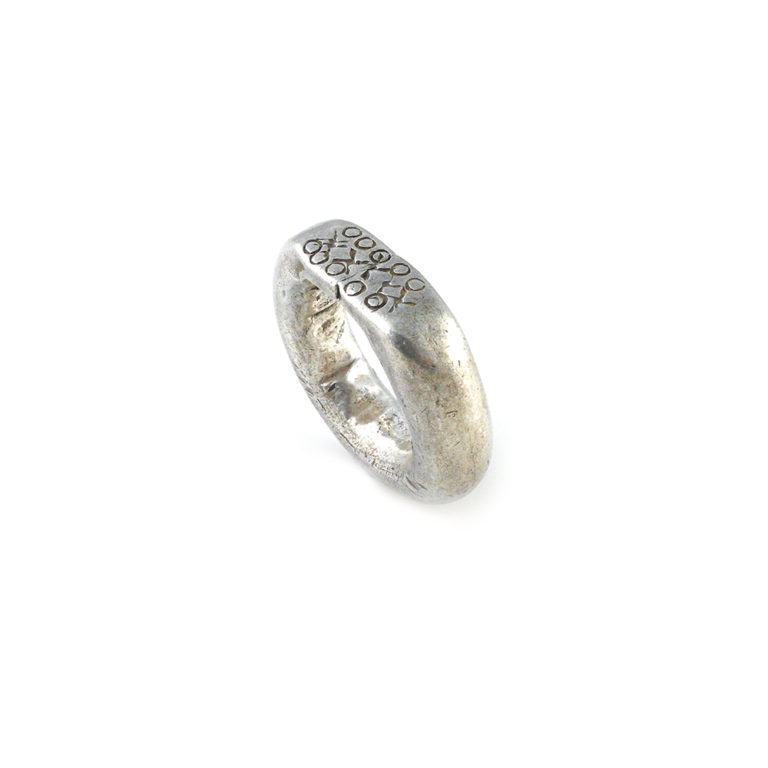 Tuareg Silver Ring with Circle Symbols US Size 12, Mali - Image 2