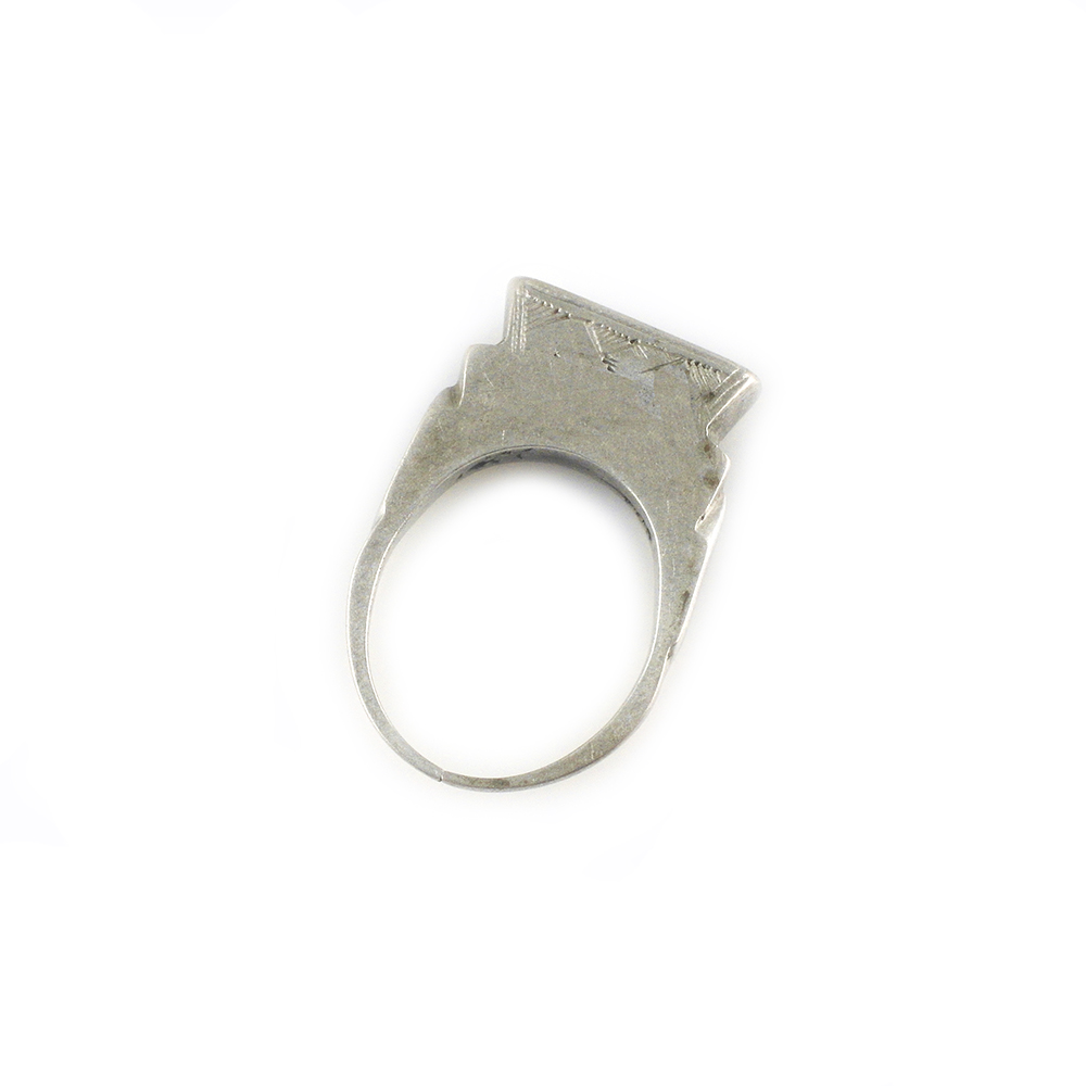 Very Old Coin Silver Tuareg Ring US 10 1/2, Niger - KAZAART