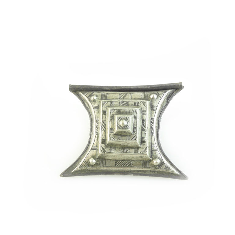 Tuareg Silver Amulet Pendant with Design, Mali