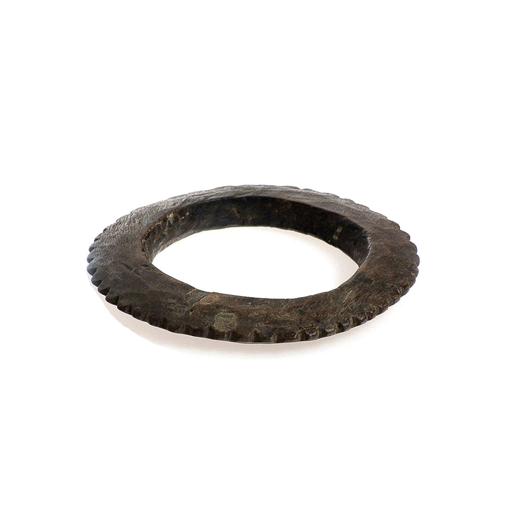 Dogon Wood Amulet Bangle with Rich Patina, Mali - Image 3