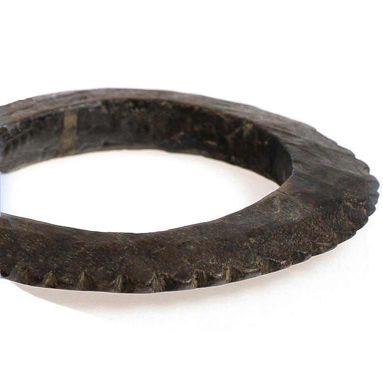 Dogon Wood Amulet Bangle with Rich Patina, Mali - Image 2