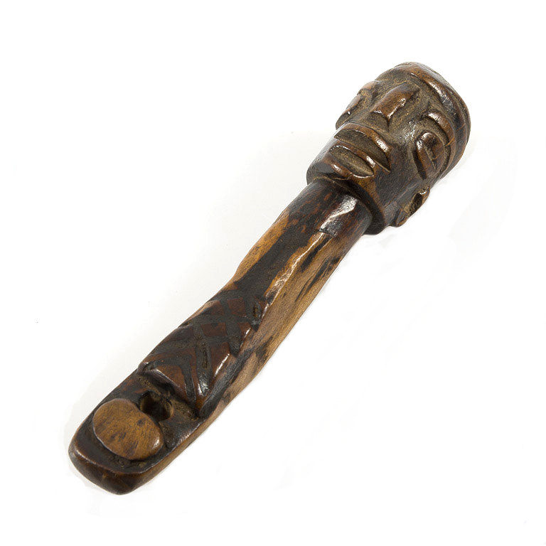 lobi wood amulet pendant with a twin figure from burkina faso