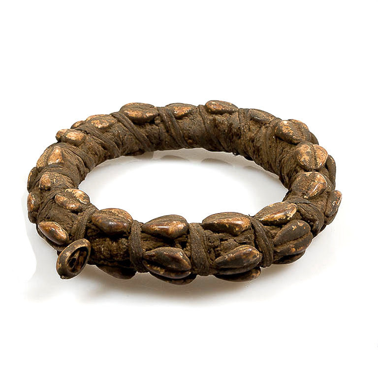 lobi hunter bracelet with magic amulet for the upper arm adorned with cowrie shells from burkina faso