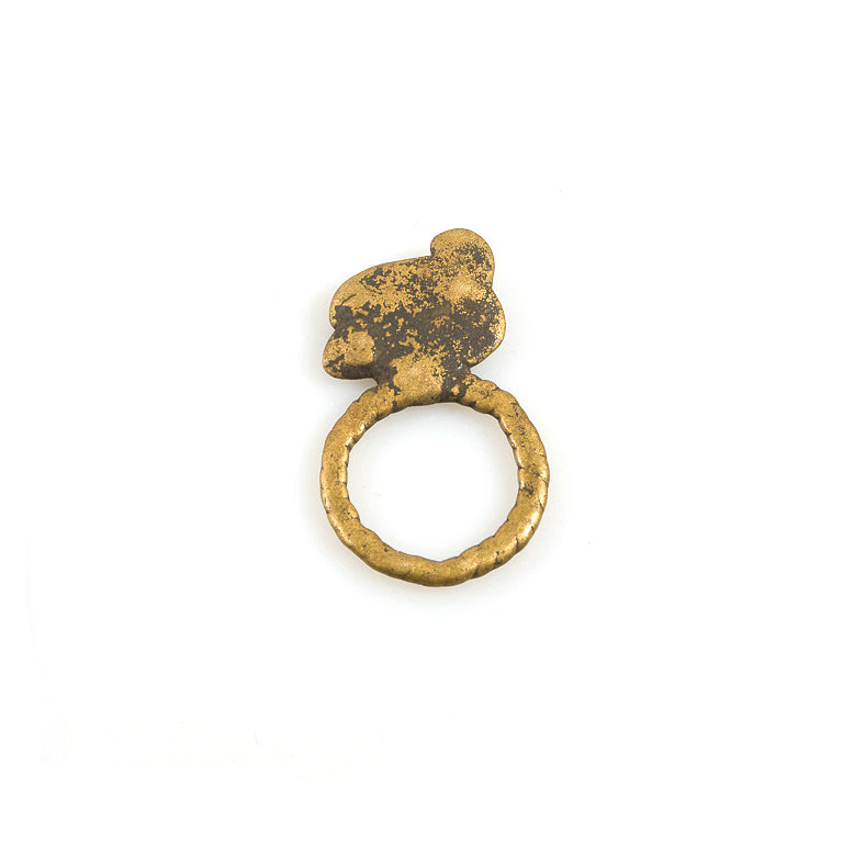 Lobi Brass Chameleons Ring Size 11 1/2, Burkina Faso
